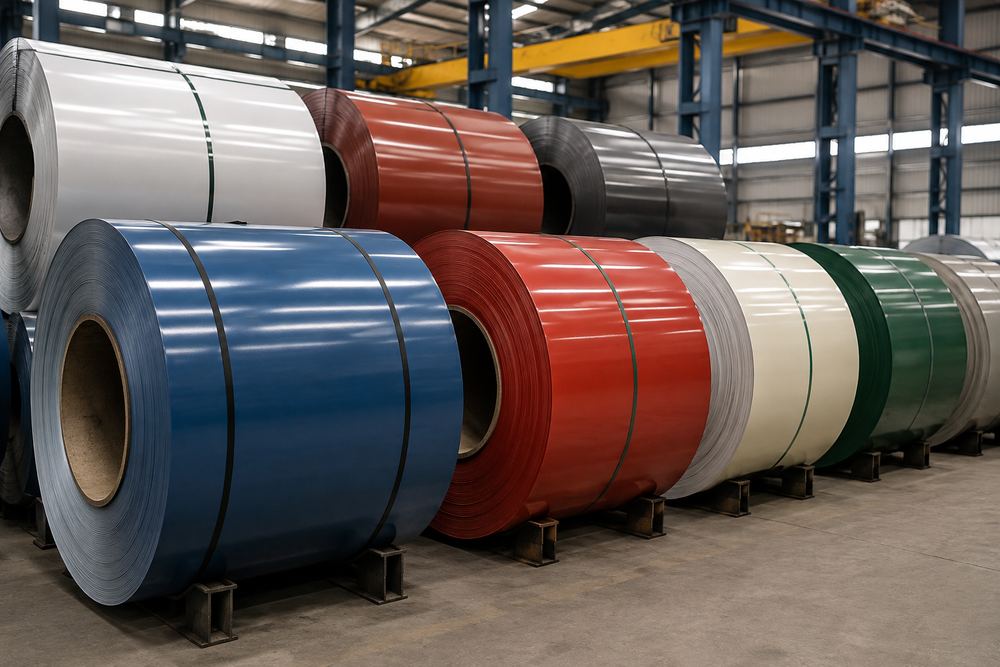 Colour coated steel coils in multiple finishes
